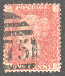 Great Britain Scott 33 Used Plate 184 - JG - Click Image to Close